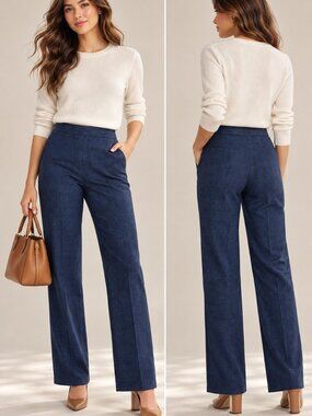 Lovers + Friends Navy Blue Plaid Tailored Pants Size S